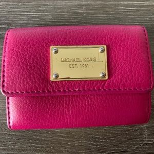 Michael Kors  Hot Pink Leather Card Holder